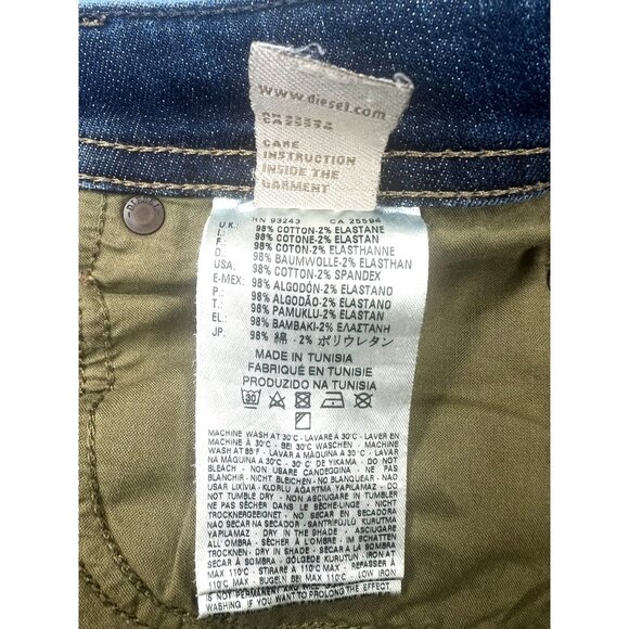 Diesel Mens Buster Regular Slim Tapered Stretch Jeans W28 L32 Blue Distressed - Picture 11 of 16